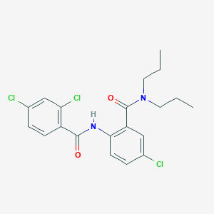molecular formula C20H21Cl3N2O2 B289284 2,4-dichloro-N-{4-chloro-2-[(dipropylamino)carbonyl]phenyl}benzamide 