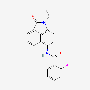 molecular formula C20H15IN2O2 B2892841 N-(1-ethyl-2-oxo-1,2-dihydrobenzo[cd]indol-6-yl)-2-iodobenzamide CAS No. 303797-11-7