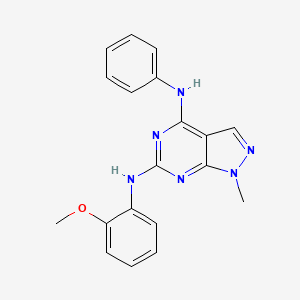 molecular formula C19H18N6O B2892843 N6-(2-methoxyphenyl)-1-methyl-N4-phenyl-1H-pyrazolo[3,4-d]pyrimidine-4,6-diamine CAS No. 878063-02-6