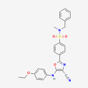 molecular formula C26H24N4O4S B2892847 N-benzyl-4-{4-cyano-5-[(4-ethoxyphenyl)amino]-1,3-oxazol-2-yl}-N-methylbenzenesulfonamide CAS No. 941004-76-8