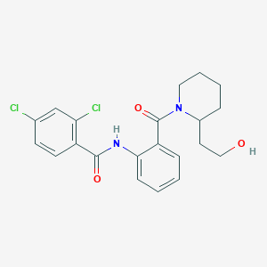 molecular formula C21H22Cl2N2O3 B289285 2,4-dichloro-N-(2-{[2-(2-hydroxyethyl)-1-piperidinyl]carbonyl}phenyl)benzamide 