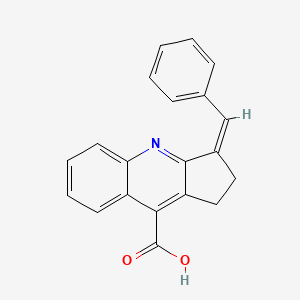 molecular formula C20H15NO2 B2892851 (3E)-3-(苯甲基亚甲基)-1H,2H,3H-环戊[b]喹啉-9-甲酸 CAS No. 22311-74-6