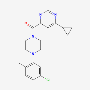 molecular formula C19H21ClN4O B2892858 [4-(5-Chloro-2-methylphenyl)piperazin-1-yl]-(6-cyclopropylpyrimidin-4-yl)methanone CAS No. 2415541-53-4