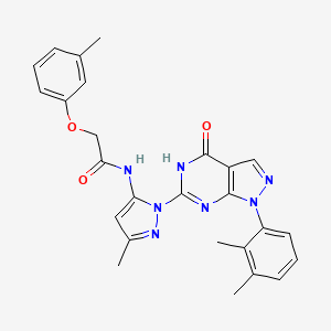 N-(1-(1-(2,3-dimethylphenyl)-4-oxo-4,5-dihydro-1H-pyrazolo[3,4-d]pyrimidin-6-yl)-3-methyl-1H-pyrazol-5-yl)-2-(m-tolyloxy)acetamide