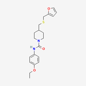 molecular formula C20H26N2O3S B2892860 N-(4-ethoxyphenyl)-4-(((furan-2-ylmethyl)thio)methyl)piperidine-1-carboxamide CAS No. 1396811-82-7