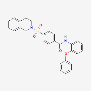 molecular formula C28H24N2O4S B2892866 4-((3,4-dihydroisoquinolin-2(1H)-yl)sulfonyl)-N-(2-phenoxyphenyl)benzamide CAS No. 327971-78-8