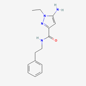 molecular formula C14H18N4O B2892868 5-amino-1-ethyl-N-(2-phenylethyl)-1H-pyrazole-3-carboxamide CAS No. 1855944-51-2