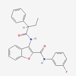 molecular formula C25H21FN2O3 B2892869 N-(3-氟苯基)-3-(2-苯基丁酰胺基)苯并呋喃-2-甲酰胺 CAS No. 887882-18-0