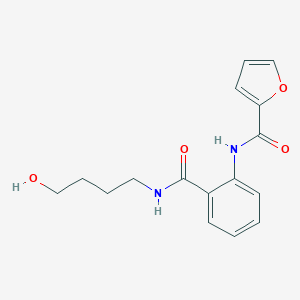 molecular formula C16H18N2O4 B289287 N-(2-{[(4-hydroxybutyl)amino]carbonyl}phenyl)-2-furamide 