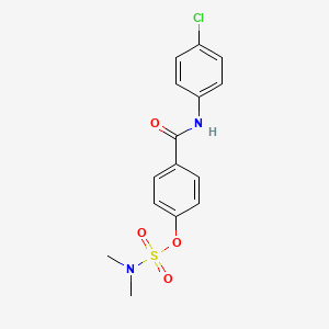 molecular formula C15H15ClN2O4S B2892877 4-[(4-氯苯胺)羰基]苯基-N,N-二甲基磺酰胺酸酯 CAS No. 338396-21-7