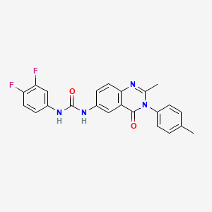 molecular formula C23H18F2N4O2 B2892878 1-(3,4-二氟苯基)-3-(2-甲基-4-氧代-3-(对甲苯基)-3,4-二氢喹唑啉-6-基)脲 CAS No. 1172258-90-0