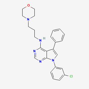 molecular formula C25H26ClN5O B2892881 7-(3-chlorophenyl)-N-(3-morpholin-4-ylpropyl)-5-phenylpyrrolo[2,3-d]pyrimidin-4-amine CAS No. 477231-15-5