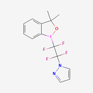 molecular formula C14H13F4IN2O B2892888 1-(Pyrazole tetrafluoroethyl)-3,3-dimethyl-1,2-benziodoxole CAS No. 1836233-17-0