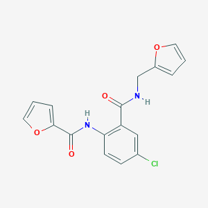 molecular formula C17H13ClN2O4 B289289 N-(4-chloro-2-{[(2-furylmethyl)amino]carbonyl}phenyl)-2-furamide 