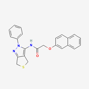 molecular formula C23H19N3O2S B2892891 2-(naphthalen-2-yloxy)-N-(2-phenyl-4,6-dihydro-2H-thieno[3,4-c]pyrazol-3-yl)acetamide CAS No. 476458-02-3