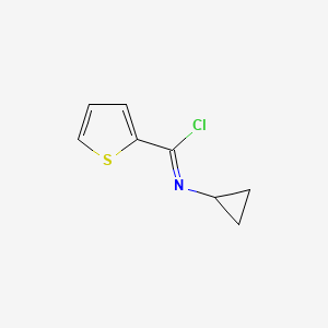 molecular formula C8H8ClNS B2892894 N-cyclopropylthiophene-2-carboximidoyl chloride CAS No. 885524-73-2
