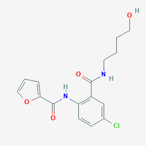 molecular formula C16H17ClN2O4 B289290 N-[4-chloro-2-(4-hydroxybutylcarbamoyl)phenyl]furan-2-carboxamide 