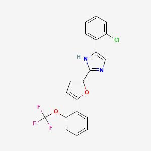 molecular formula C20H12ClF3N2O2 B2892905 5-(2-Chlorophenyl)-2-[5-[2-(trifluoromethoxy)phenyl]furan-2-yl]-1H-imidazole CAS No. 1935723-28-6