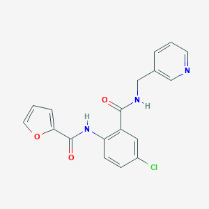 molecular formula C18H14ClN3O3 B289291 N-(4-chloro-2-{[(3-pyridinylmethyl)amino]carbonyl}phenyl)-2-furamide 
