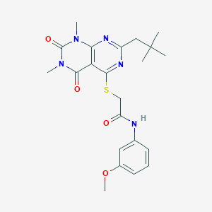 2-((6,8-dimethyl-2-neopentyl-5,7-dioxo-5,6,7,8-tetrahydropyrimido[4,5-d]pyrimidin-4-yl)thio)-N-(3-methoxyphenyl)acetamide