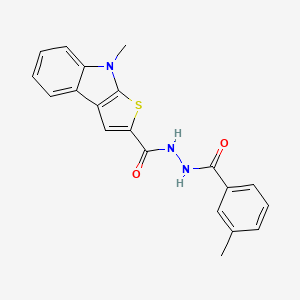 molecular formula C20H17N3O2S B2892919 8-methyl-N'-(3-methylbenzoyl)-8H-thieno[2,3-b]indole-2-carbohydrazide CAS No. 477855-84-8