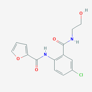 molecular formula C14H13ClN2O4 B289292 N-(4-chloro-2-{[(2-hydroxyethyl)amino]carbonyl}phenyl)-2-furamide 
