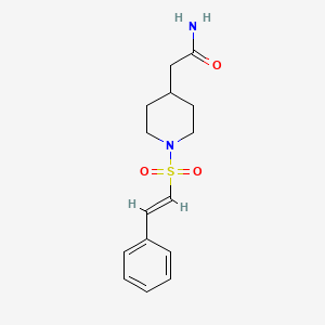 molecular formula C15H20N2O3S B2892922 2-[1-[(E)-2-phenylethenyl]sulfonylpiperidin-4-yl]acetamide CAS No. 1356783-34-0