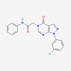 molecular formula C19H14ClN5O2 B2892923 2-[1-(3-chlorophenyl)-4-oxopyrazolo[3,4-d]pyrimidin-5-yl]-N-phenylacetamide CAS No. 887457-51-4