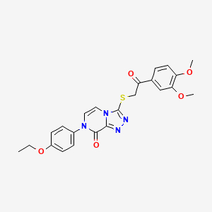 molecular formula C23H22N4O5S B2892929 3-{[2-(3,4-二甲氧基苯基)-2-氧代乙基]硫}-7-(4-乙氧基苯基)[1,2,4]三唑并[4,3-a]吡嗪-8(7H)-酮 CAS No. 1223821-66-6