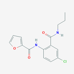 molecular formula C15H15ClN2O3 B289293 N-{4-chloro-2-[(propylamino)carbonyl]phenyl}-2-furamide 