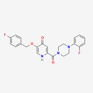 molecular formula C23H21F2N3O3 B2892932 5-((4-fluorobenzyl)oxy)-2-(4-(2-fluorophenyl)piperazine-1-carbonyl)pyridin-4(1H)-one CAS No. 1021261-52-8