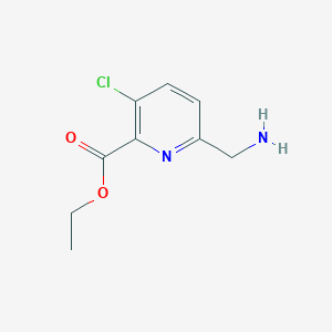 molecular formula C9H11ClN2O2 B2892942 Ethyl 6-(aminomethyl)-3-chloropyridine-2-carboxylate CAS No. 2021236-20-2