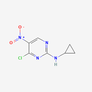 molecular formula C7H7ClN4O2 B2892953 4-Chloro-N-cyclopropyl-5-nitropyrimidin-2-amine CAS No. 1880363-28-9