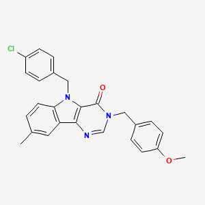 5-(4-chlorobenzyl)-3-(4-methoxybenzyl)-8-methyl-3H-pyrimido[5,4-b]indol-4(5H)-one