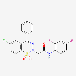 2-(6-chloro-1,1-dioxido-4-phenyl-2H-1,2,3-benzothiadiazin-2-yl)-N-(2,4-difluorophenyl)acetamide