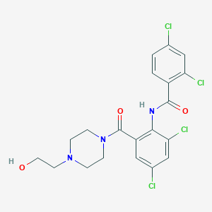 molecular formula C20H19Cl4N3O3 B289296 2,4-dichloro-N-(2,4-dichloro-6-{[4-(2-hydroxyethyl)-1-piperazinyl]carbonyl}phenyl)benzamide 