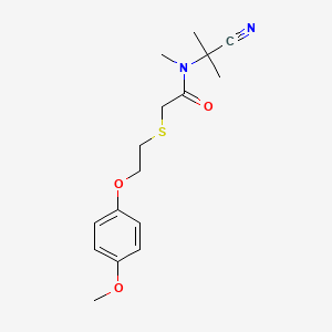 molecular formula C16H22N2O3S B2892960 N-(1-cyano-1-methylethyl)-2-{[2-(4-methoxyphenoxy)ethyl]sulfanyl}-N-methylacetamide CAS No. 1252296-80-2