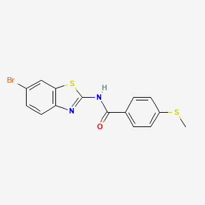 molecular formula C15H11BrN2OS2 B2892963 N-(6-bromobenzo[d]thiazol-2-yl)-4-(methylthio)benzamide CAS No. 896347-98-1