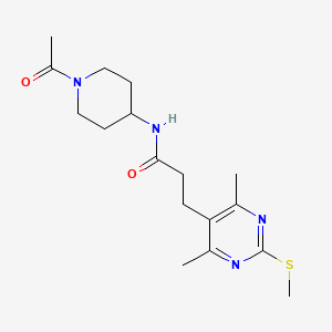 molecular formula C17H26N4O2S B2892964 N-(1-acetylpiperidin-4-yl)-3-[4,6-dimethyl-2-(methylsulfanyl)pyrimidin-5-yl]propanamide CAS No. 1118821-28-5