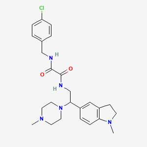 molecular formula C25H32ClN5O2 B2892967 N1-(4-氯苄基)-N2-(2-(1-甲基吲哚啉-5-基)-2-(4-甲基哌嗪-1-基)乙基)草酰胺 CAS No. 922068-15-3