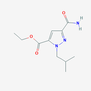 molecular formula C11H17N3O3 B2892968 Ethyl 5-carbamoyl-2-(2-methylpropyl)pyrazole-3-carboxylate CAS No. 1946823-69-3