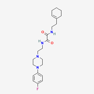molecular formula C22H31FN4O2 B2892969 N1-(2-(环己-1-烯-1-基)乙基)-N2-(2-(4-(4-氟苯基)哌嗪-1-基)乙基)草酰胺 CAS No. 1049419-15-9