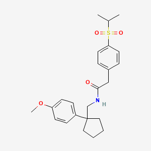 molecular formula C24H31NO4S B2892971 2-(4-(异丙基磺酰基)苯基)-N-((1-(4-甲氧基苯基)环戊基)甲基)乙酰胺 CAS No. 1209132-75-1