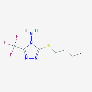 molecular formula C7H11F3N4S B2892972 3-(butylsulfanyl)-5-(trifluoromethyl)-4H-1,2,4-triazol-4-amine CAS No. 459211-06-4