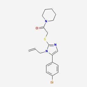 molecular formula C19H22BrN3OS B2892974 2-((1-allyl-5-(4-bromophenyl)-1H-imidazol-2-yl)thio)-1-(piperidin-1-yl)ethanone CAS No. 1207020-78-7