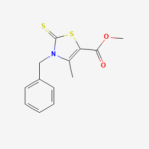 molecular formula C13H13NO2S2 B2892979 Methyl 3-benzyl-4-methyl-2-thioxo-2,3-dihydro-1,3-thiazole-5-carboxylate CAS No. 670261-48-0
