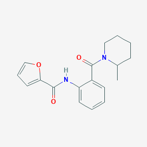 molecular formula C18H20N2O3 B289298 Furan-2-carboxylic acid [2-(2-methyl-piperidine-1-carbonyl)-phenyl]-amide 