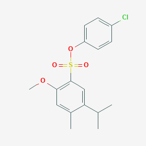 molecular formula C17H19ClO4S B2892980 4-Chlorophenyl 2-methoxy-4-methyl-5-(propan-2-yl)benzene-1-sulfonate CAS No. 2415630-01-0