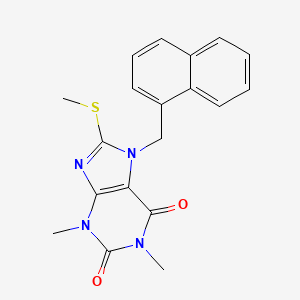 molecular formula C19H18N4O2S B2892981 1,3-二甲基-8-(甲硫基)-7-(萘-1-基甲基)-1H-嘌呤-2,6(3H,7H)-二酮 CAS No. 476480-82-7