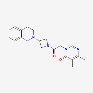 molecular formula C20H24N4O2 B2892985 3-(2-(3-(3,4-dihydroisoquinolin-2(1H)-yl)azetidin-1-yl)-2-oxoethyl)-5,6-dimethylpyrimidin-4(3H)-one CAS No. 2097934-82-0